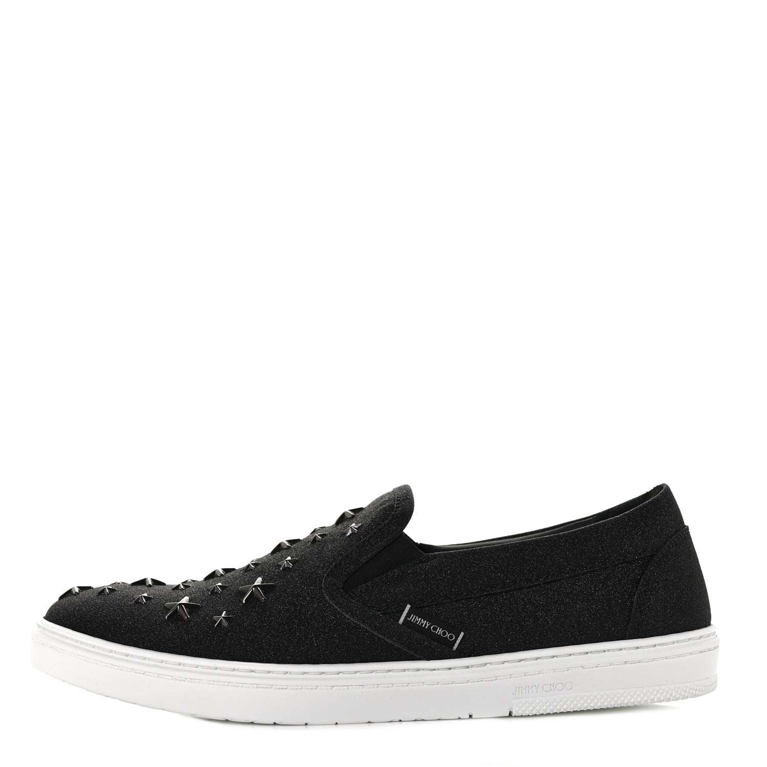 Jimmy Choo Fine Glitter Suede Mens Grove Sneakers 43 Black 1 of 8