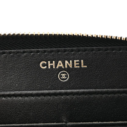 Chanel Caviar Quilted Filigree Zip Around Wallet Black 8 of 11