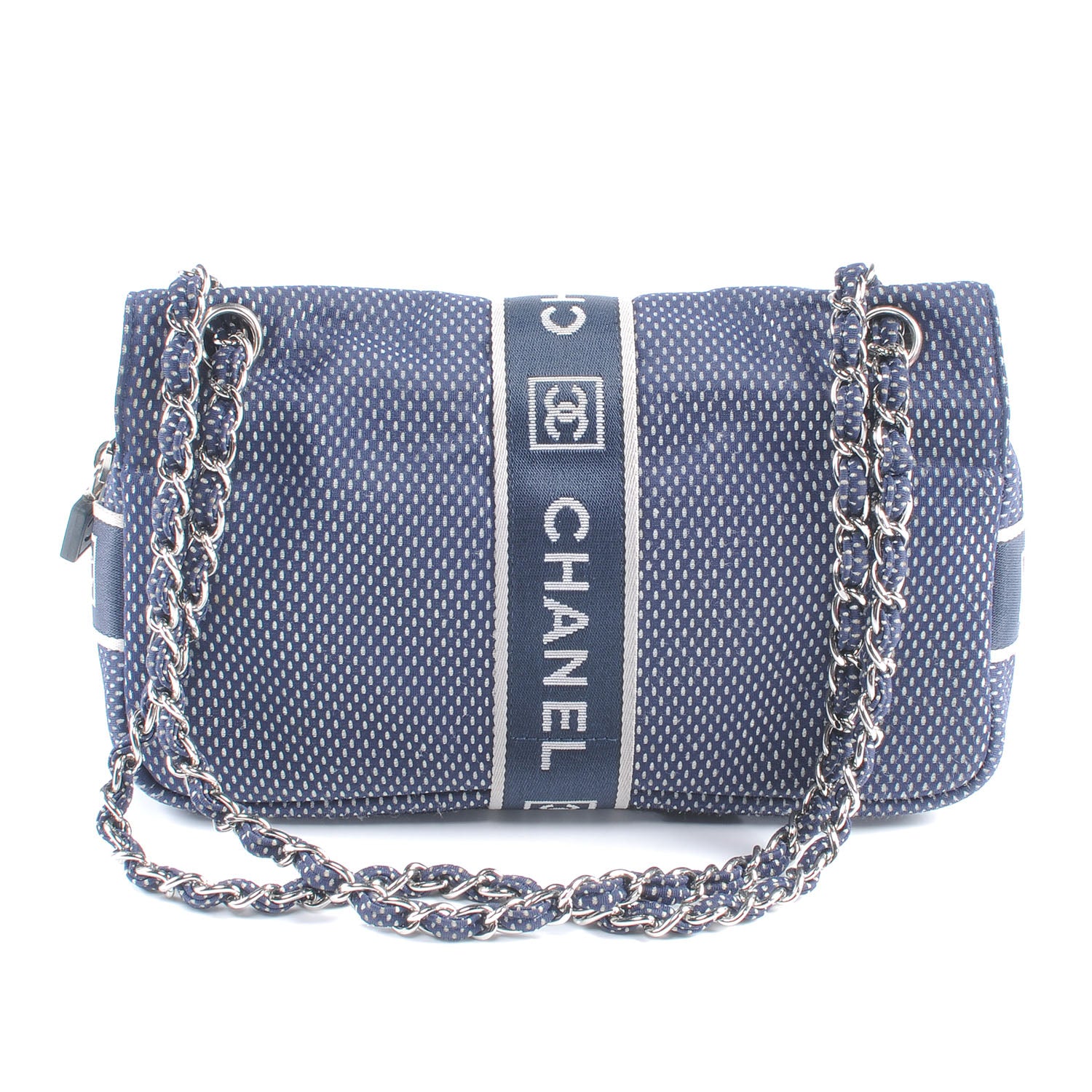 Chanel Mesh Sport Single Flap Navy 3 of 8