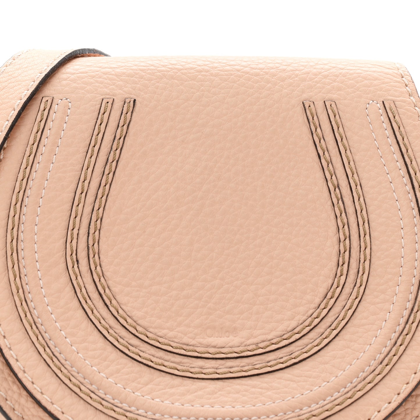 Calfskin Mini Marcie Round Crossbody Bag Blush Nude