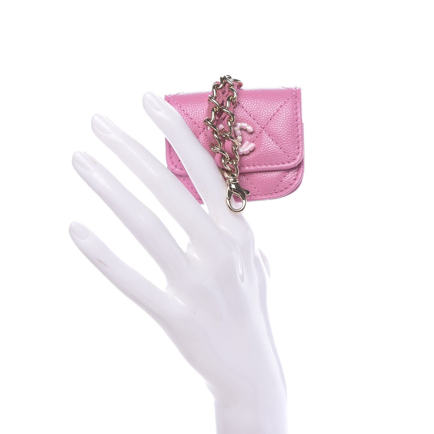 Caviar Quilted Crystal CC Airpods Pro Case Pink