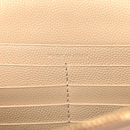 Saint Laurent Grain De Poudre Matelasse Chevron Monogram Chain Wallet Nude Powder 7 of 19