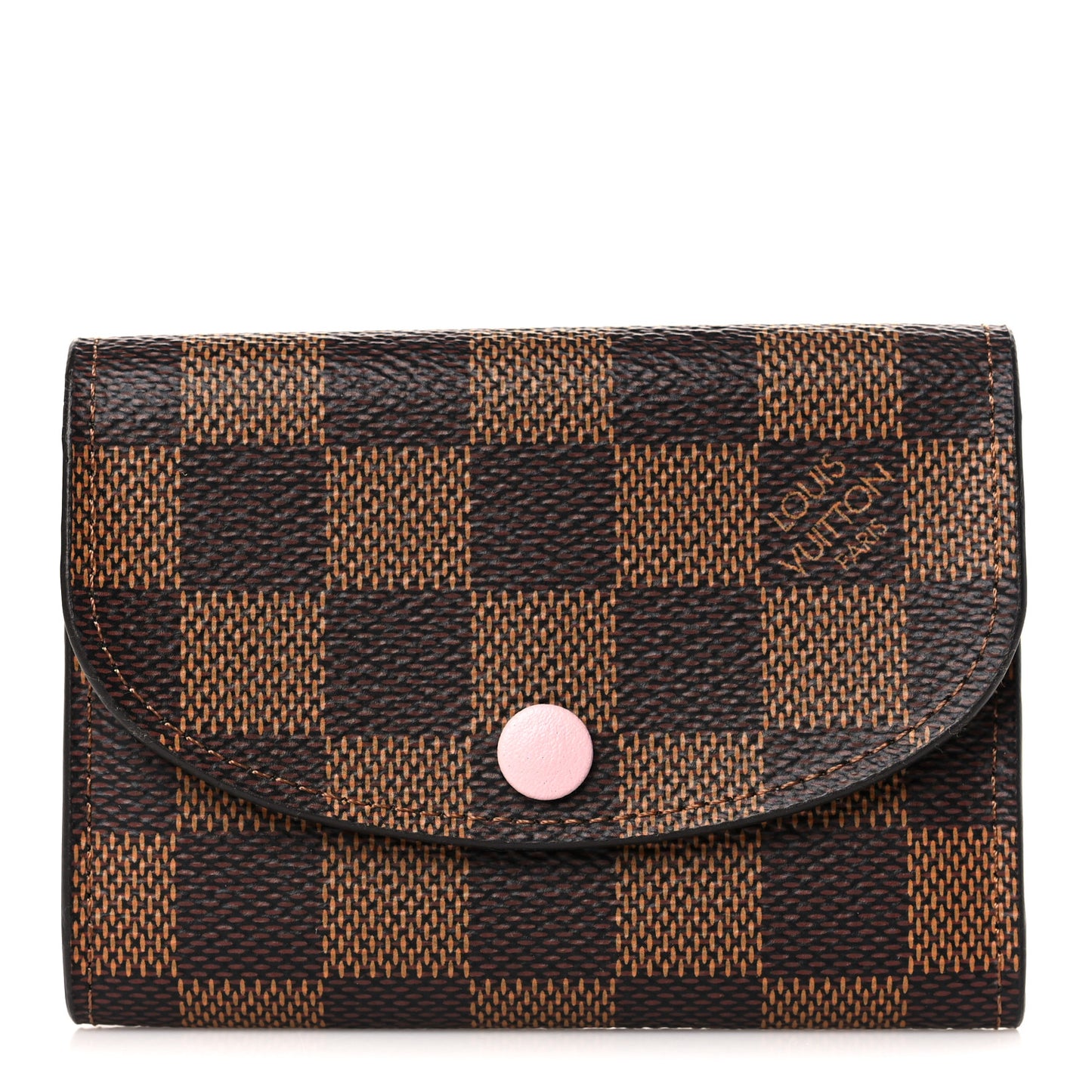 Damier Ebene Rosalie Coin Purse Rose Ballerine