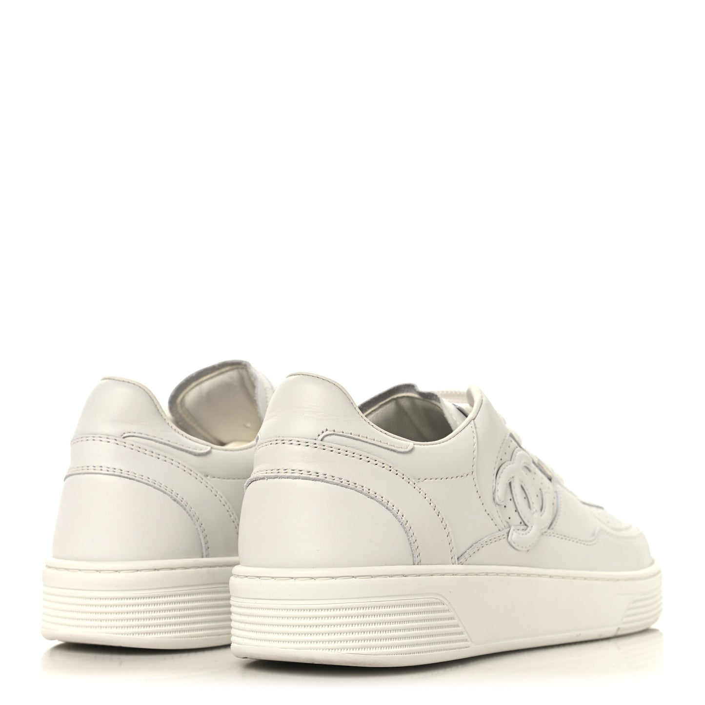 Calfskin CC Womens Sneakers 42 White