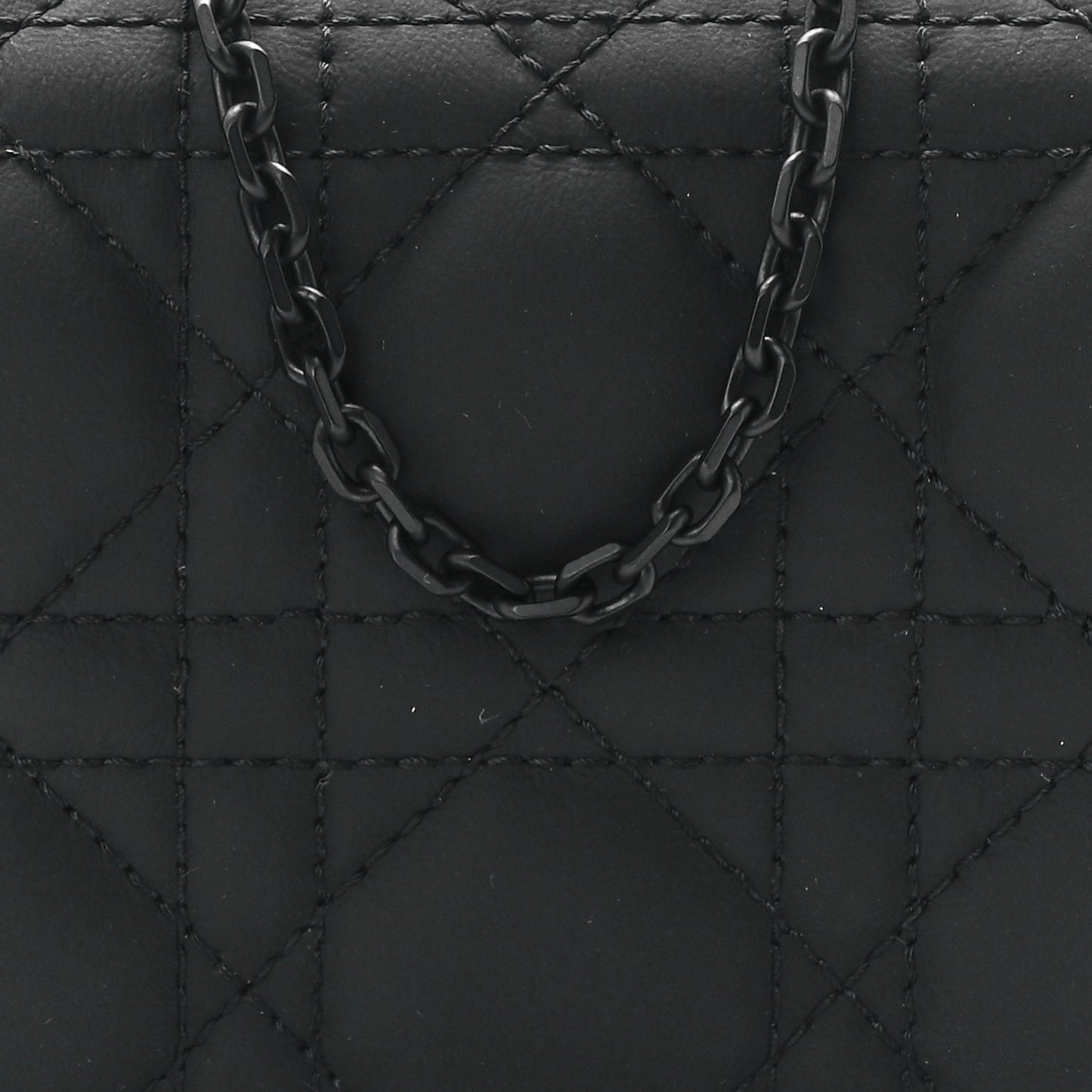 Ultra Matte Calfskin Cannage Mini Waist Pouch on Chain Black