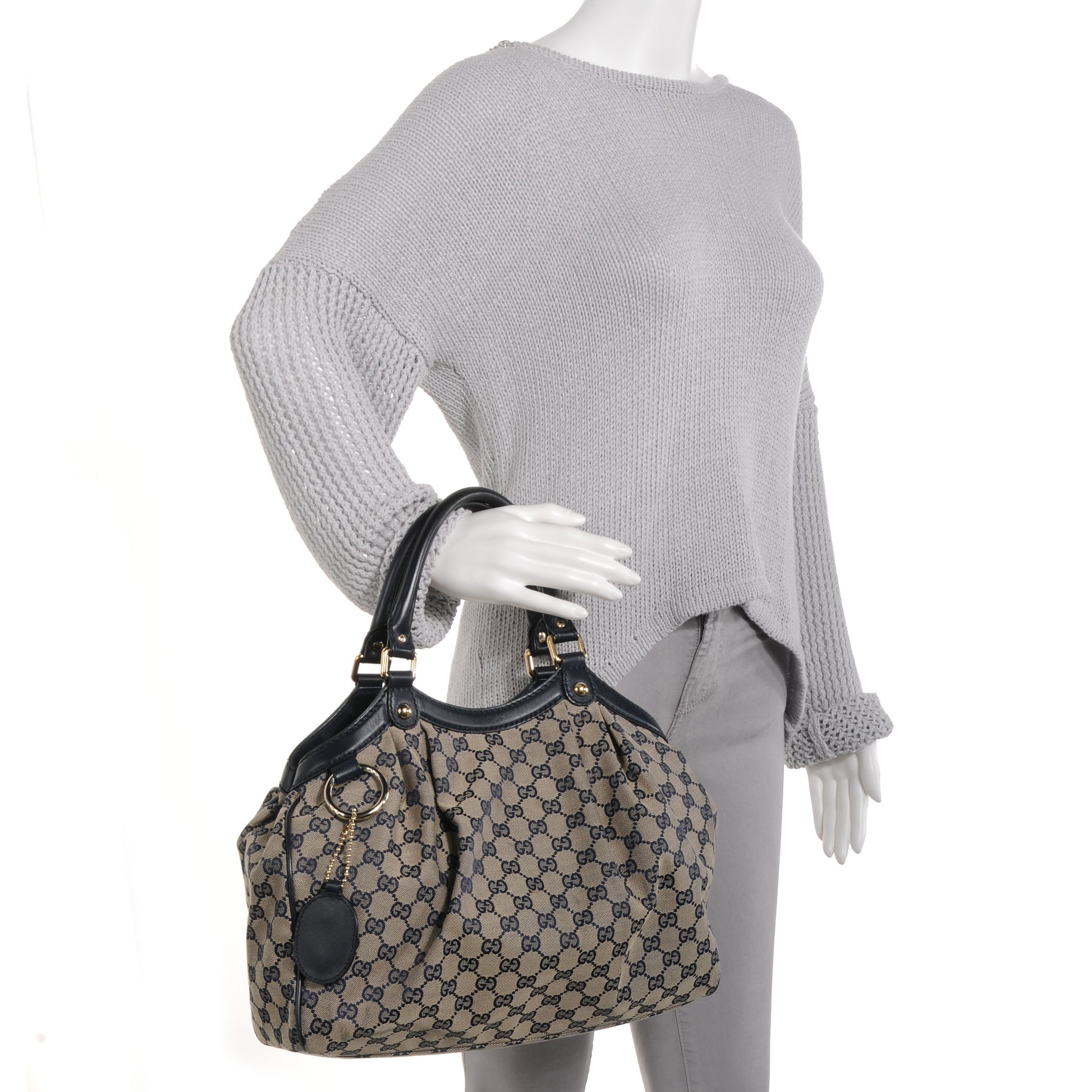 Gucci Monogram Medium Sukey Tote Navy 2 of 8