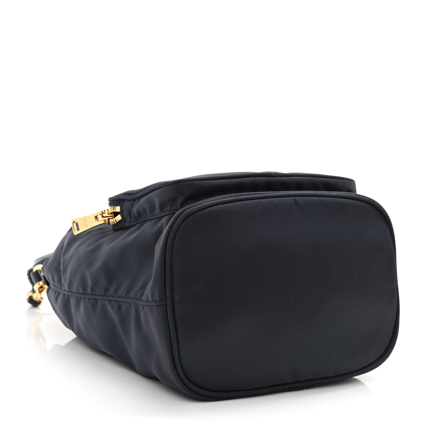 Saffiano Tessuto Nylon Mini Bucket Crossbody Bag Bleu