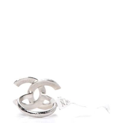 Chanel Crystal CC Ring 6 Silver Black 3 of 5