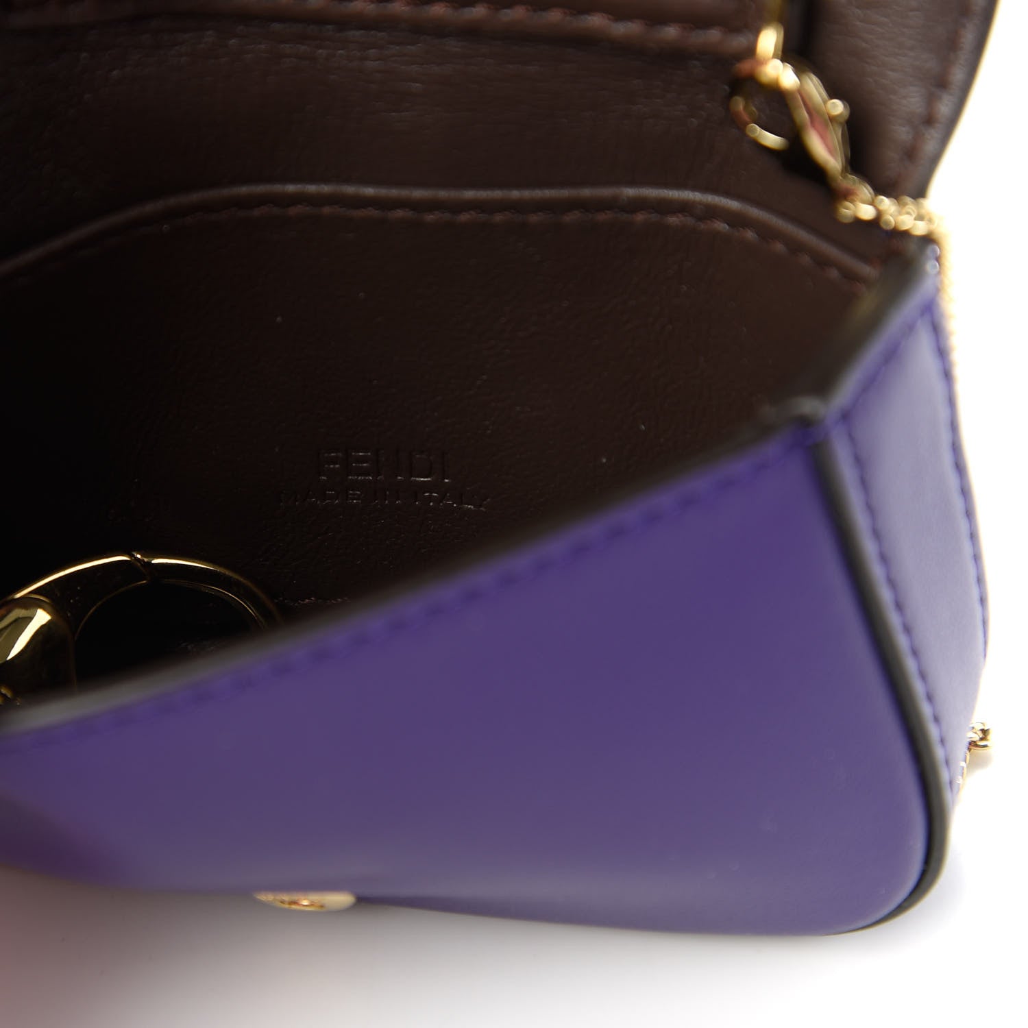 Fendi Vitello Century Opaco Nano Baguette Belt Charm Purple Rain 8 of 11