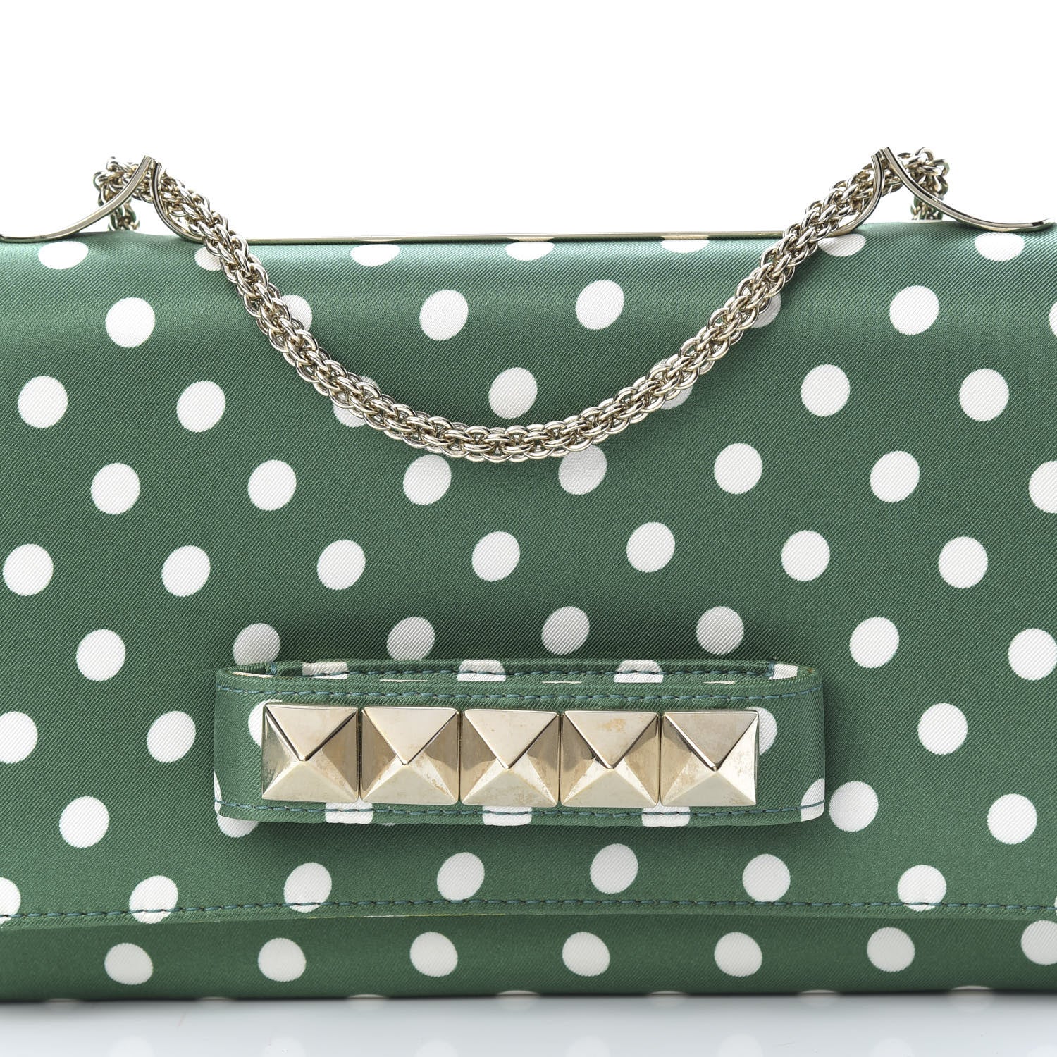 Valentino Garavani Silk Poise Va Va Voom Shoulder Bag Green Pop 7 of 12