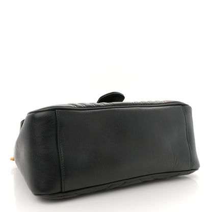 Gucci Calfskin Matelasse Small GG Marmont Top Handle Shoulder Bag Black 4 of 11