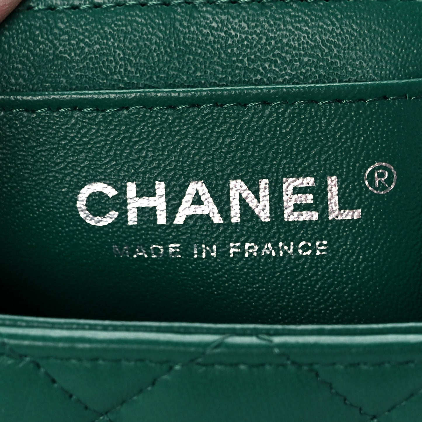 Lambskin Quilted Mini Square Flap Green