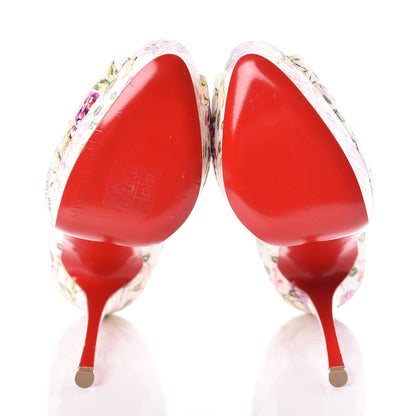Christian Louboutin Watersnake Fiori Fetish Peep 150 Pumps 38.5 Latte Pompadour 5 of 7