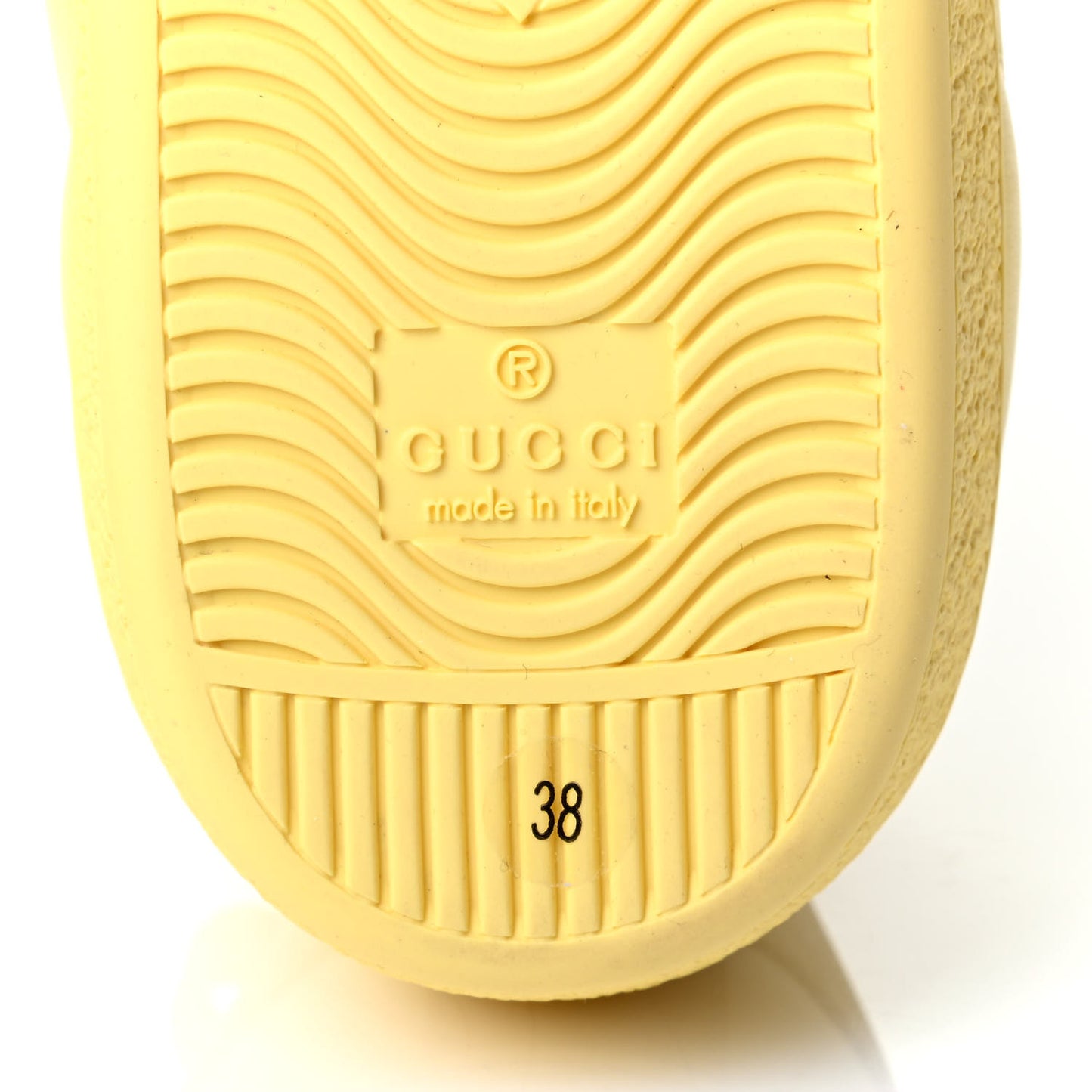 Calfskin Interlocking G Perforated Womens Ace Sneakers 38 Banana Straw Yellow