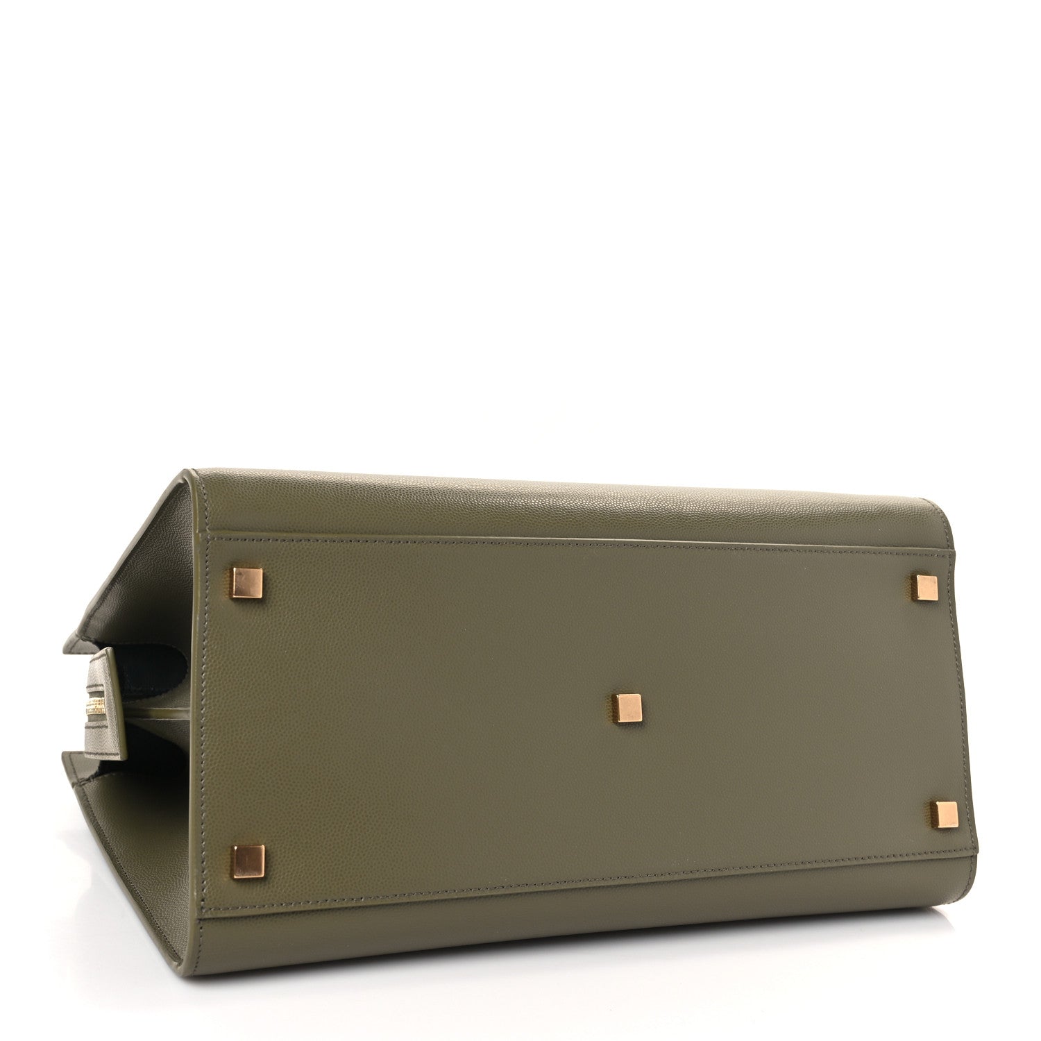 Saint Laurent Grain De Poudre Medium Uptown Tote Vert Kaki 4 of 9