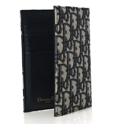 Christian Dior Oblique Bi-Fold Card Holder Blue 3 of 15