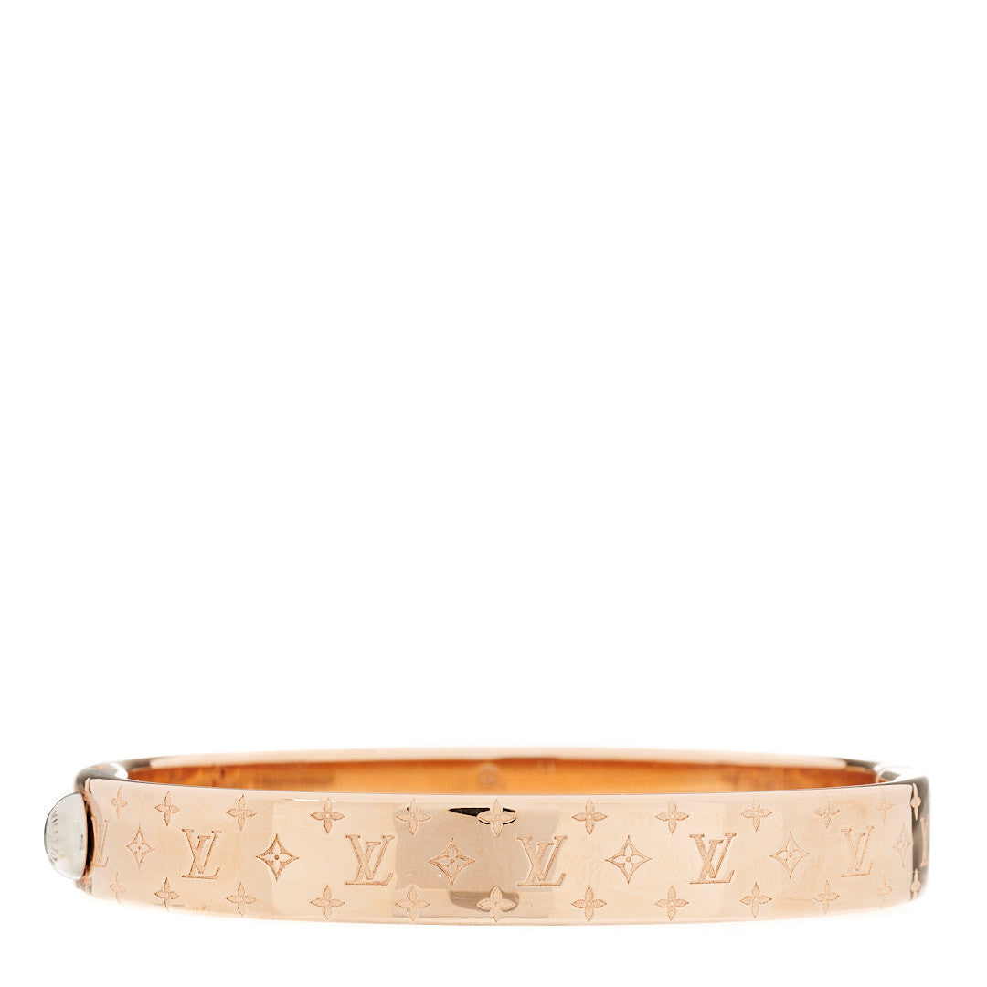 Brass Monogram Nanogram Cuff S Gold Pink