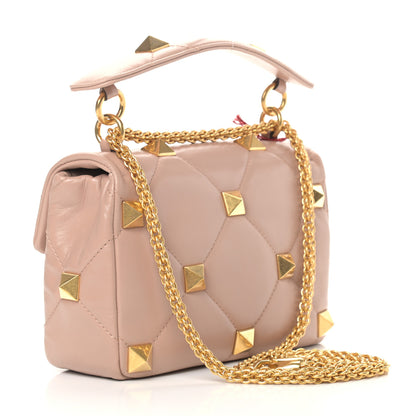Valentino Garavani Nappa Medium Roman Stud Shoulder Bag Rose Cannelle 3 of 12