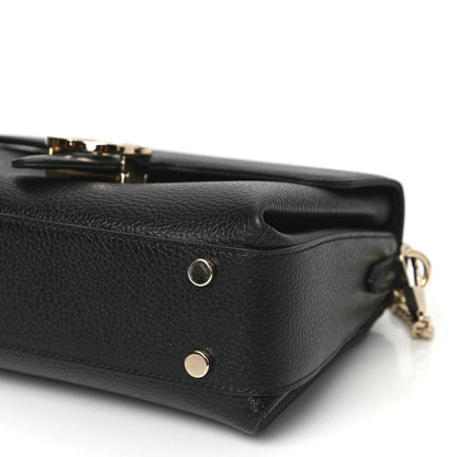 Gucci Dollar Calfskin Interlocking G Top Handle Shoulder Bag Black 9 of 9
