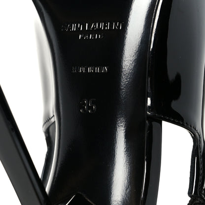 Saint Laurent Glazed Calfskin Lee Slingback Pumps 35 Black 8 of 10