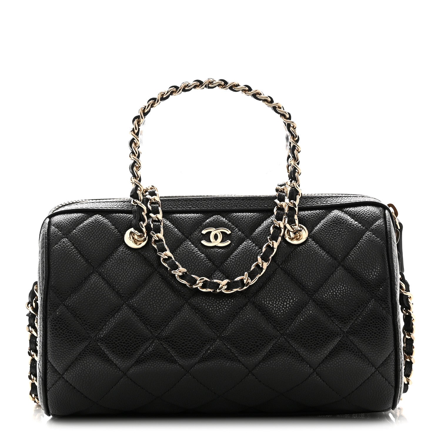 Chanel Caviar Quilted Barrel Clutch With Chain  Black 1 of 11