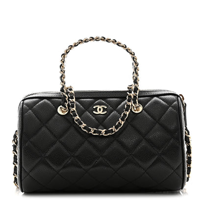 Chanel Caviar Quilted Barrel Clutch With Chain  Black 1 of 11