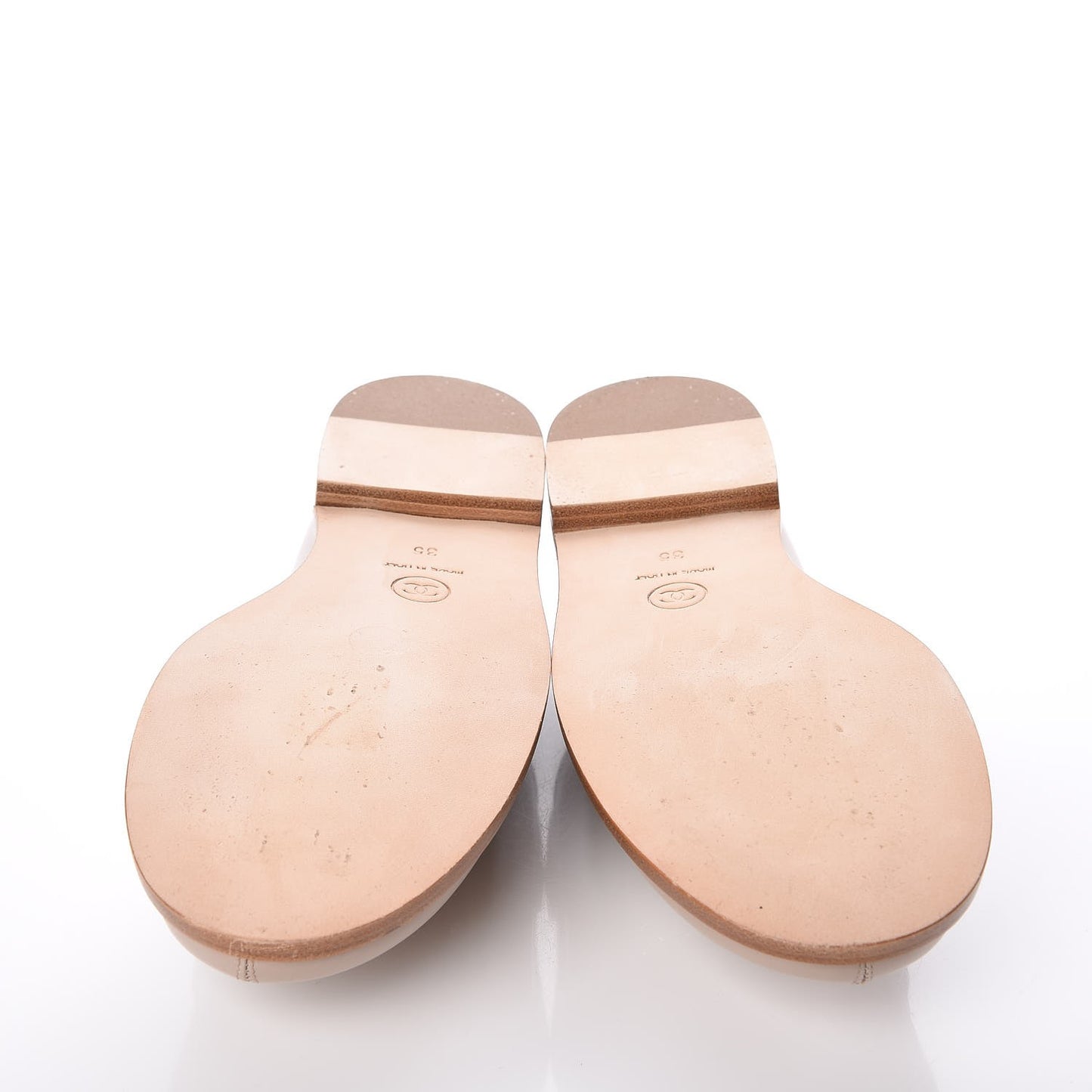 Calfskin Chain Mocassin Loafers 35 Beige