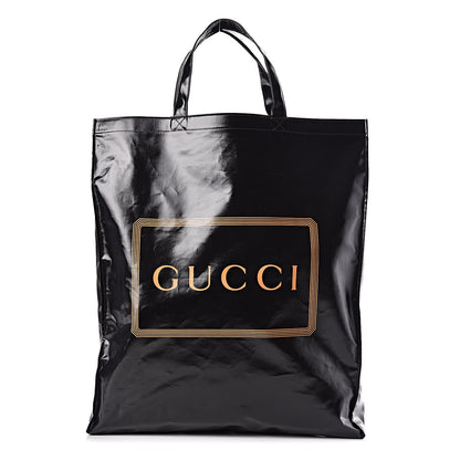 Gucci Patent Canvas Frame Logo Vertical Tote Black Crop 1 of 11