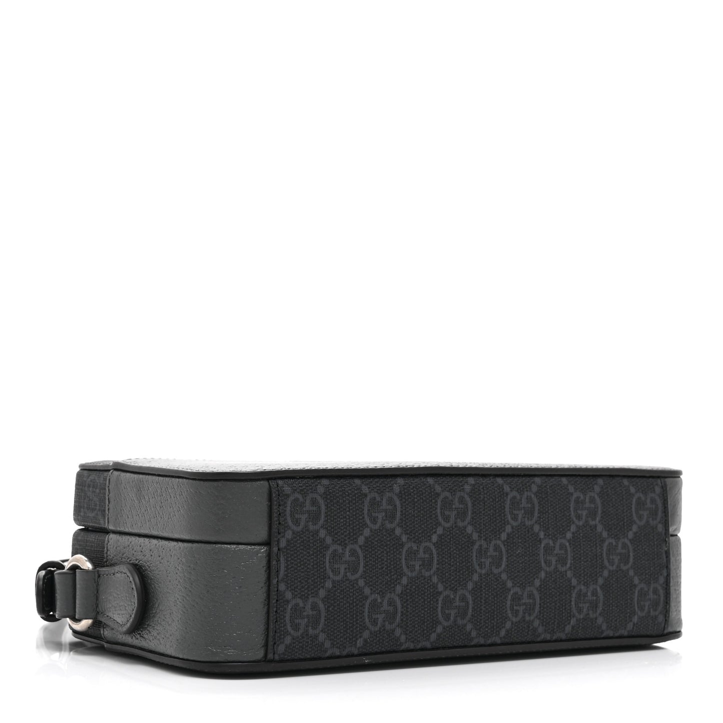 GG Supreme Monogram Textured Dollar Calfskin Mini New Basket Shoulder Bag Black Grey