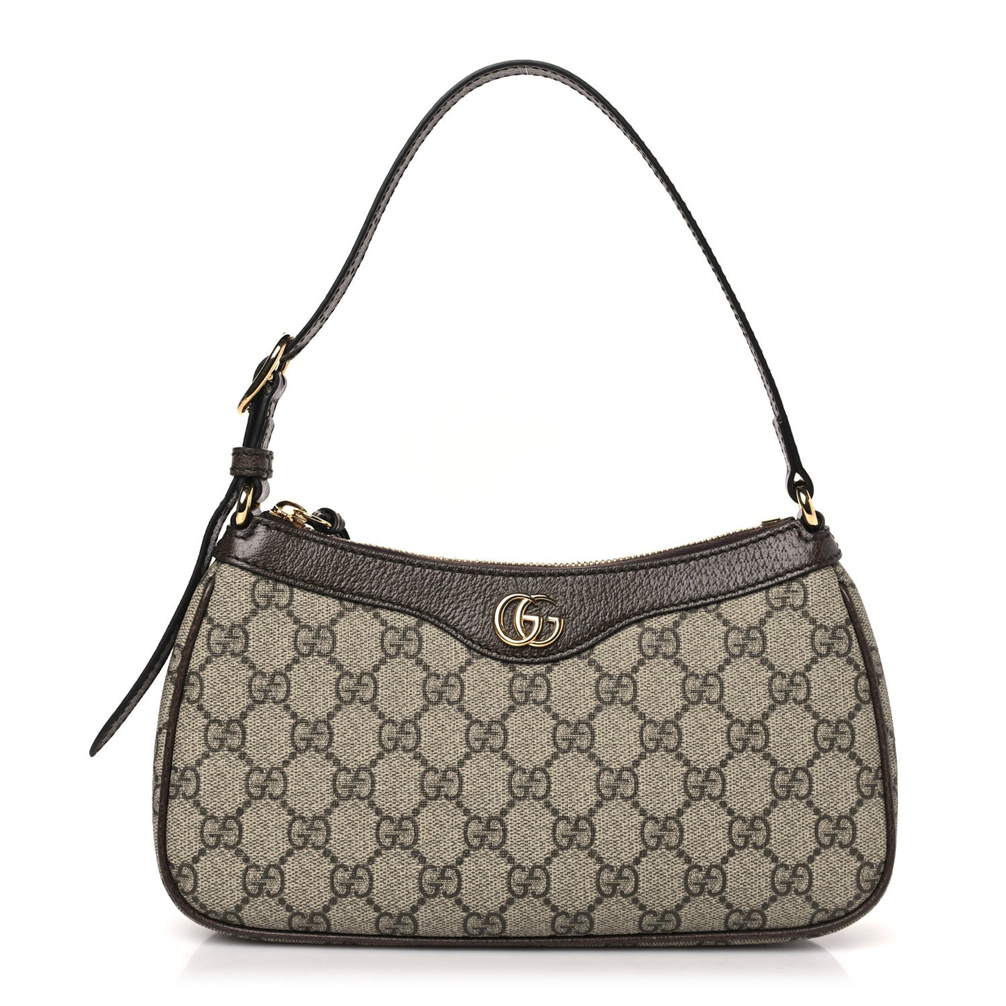 GG Supreme Monogram Textured Dollar Calfskin Small Ophidia Hobo Beige Ebony New Acero