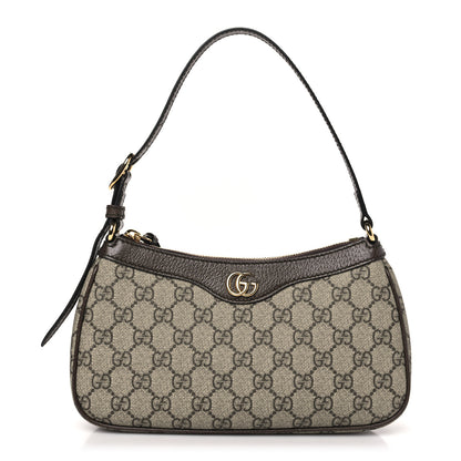 Gucci GG Supreme Monogram Textured Dollar Calfskin Small Ophidia Hobo Beige Ebony New Acero 1 of 10