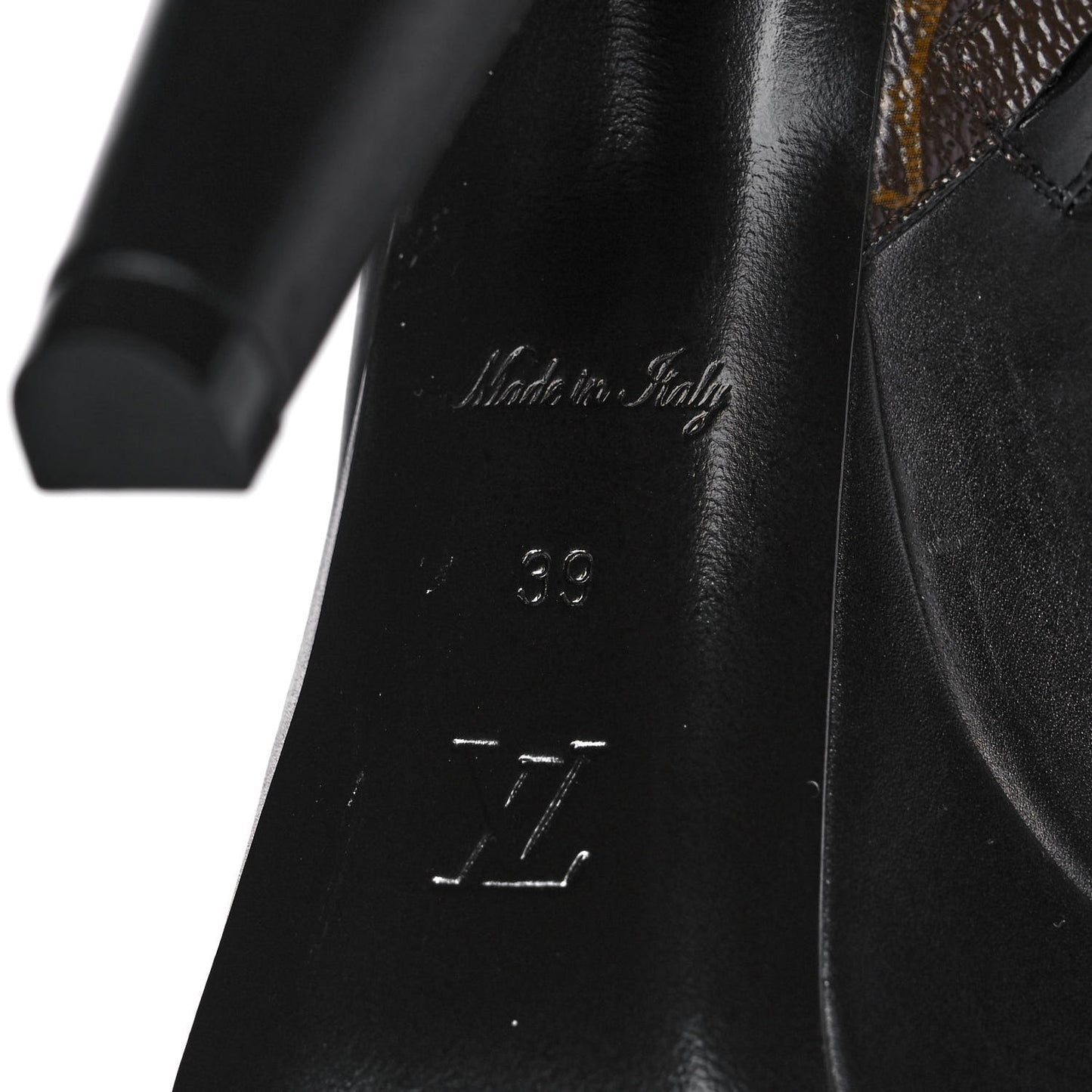 Calfskin Monogram Afterglow Platform Ankle Boots 39 Black