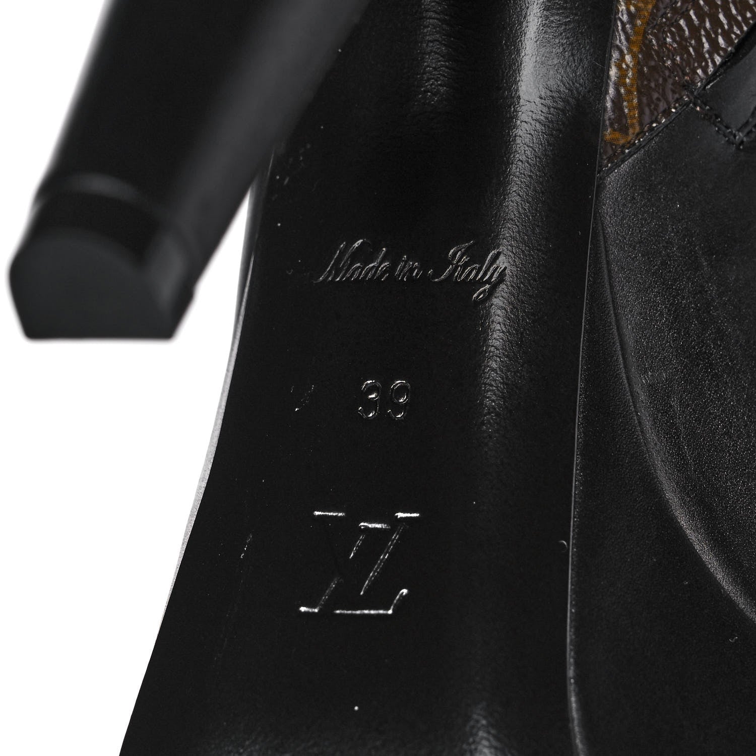 Louis Vuitton Calfskin Monogram Afterglow Platform Ankle Boots 39 Black 6 of 7