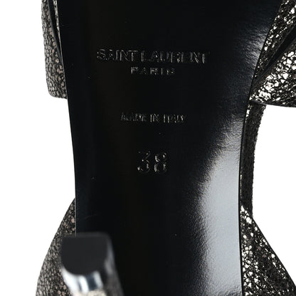 Saint Laurent Tribute 75 Platform Sandals 38 Black Gunmetal 6 of 7