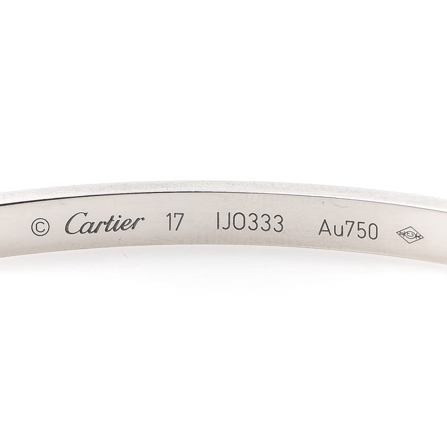18K White Gold Small LOVE Bracelet 17