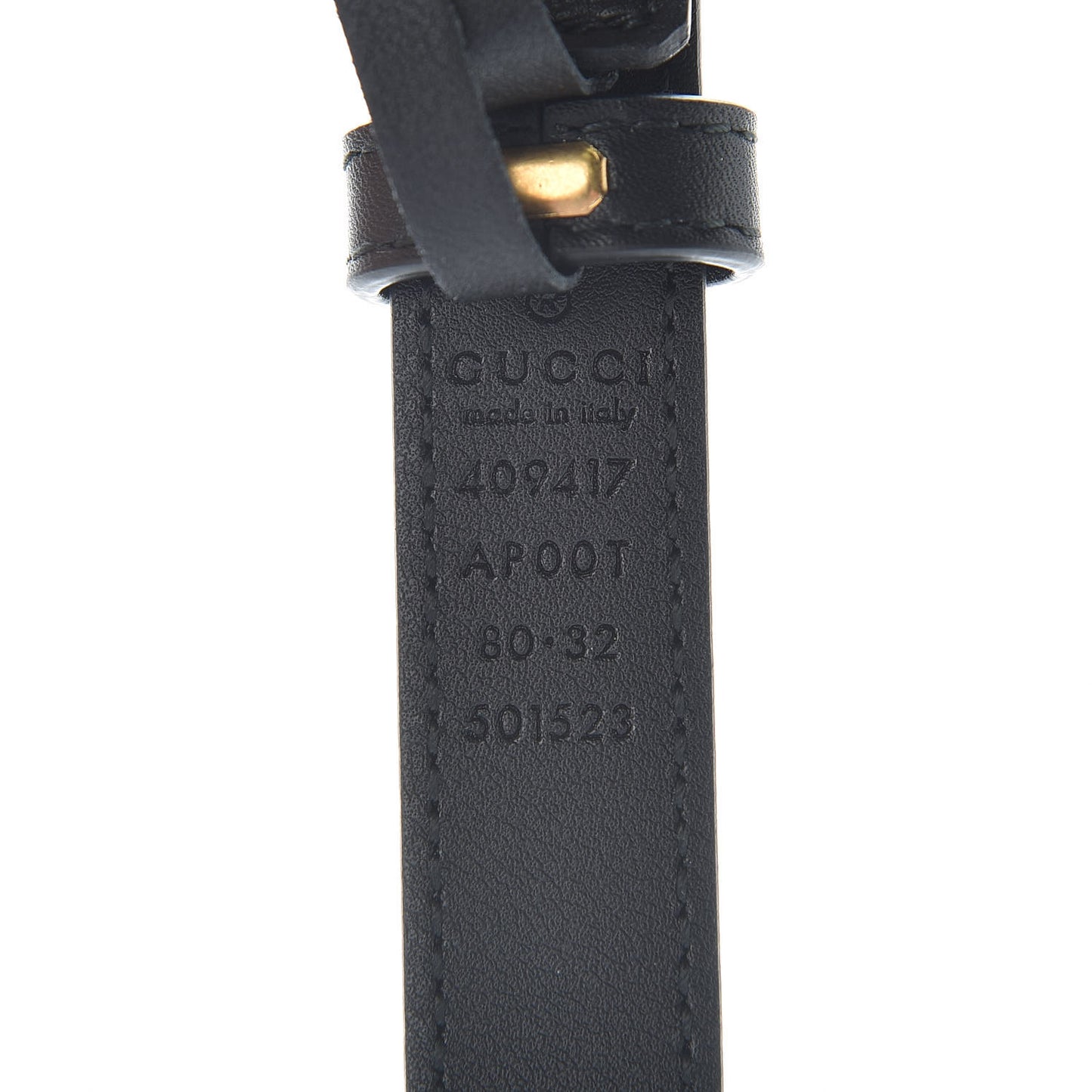 Calfskin Double G 20mm Belt 80 32 Black