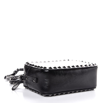 Valentino Garavani Craquele Calfskin Rockstud Camera Crossbody Bag Black 4 of 6