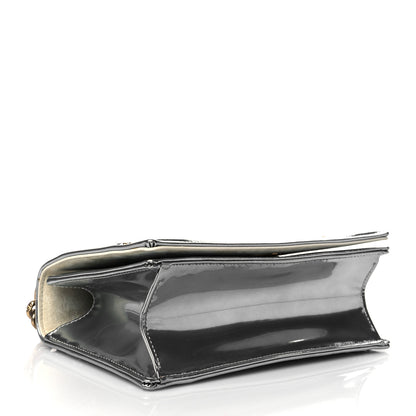 Christian Dior Metallic Patent Studded Small Diorama Flap Bag Silver 4 of 9