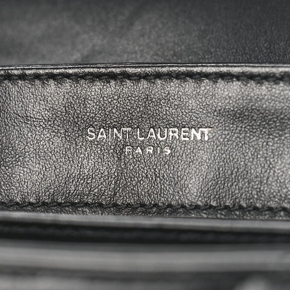 Saint Laurent Calfskin Y Quilted Monogram Monochrome Toy Loulou Crossbody Bag Black 6 of 8