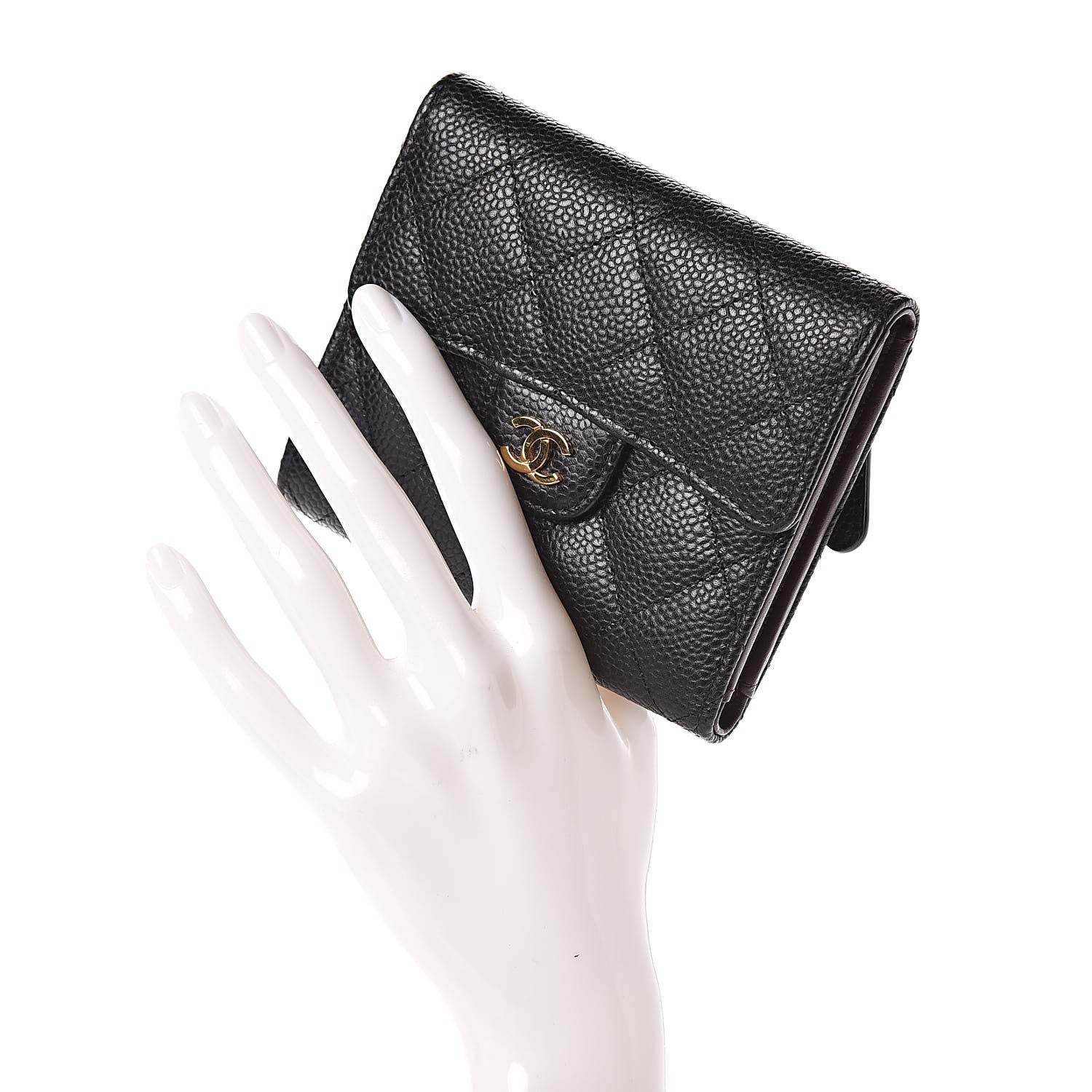 Chanel Caviar Quilted Compact Flap Wallet Black 2 of 9