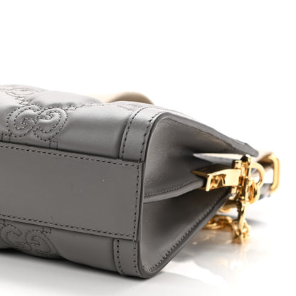Gucci Calfskin GG Matelasse Small Slim Chain Shoulder Bag Dusty Grey Natural 11 of 11