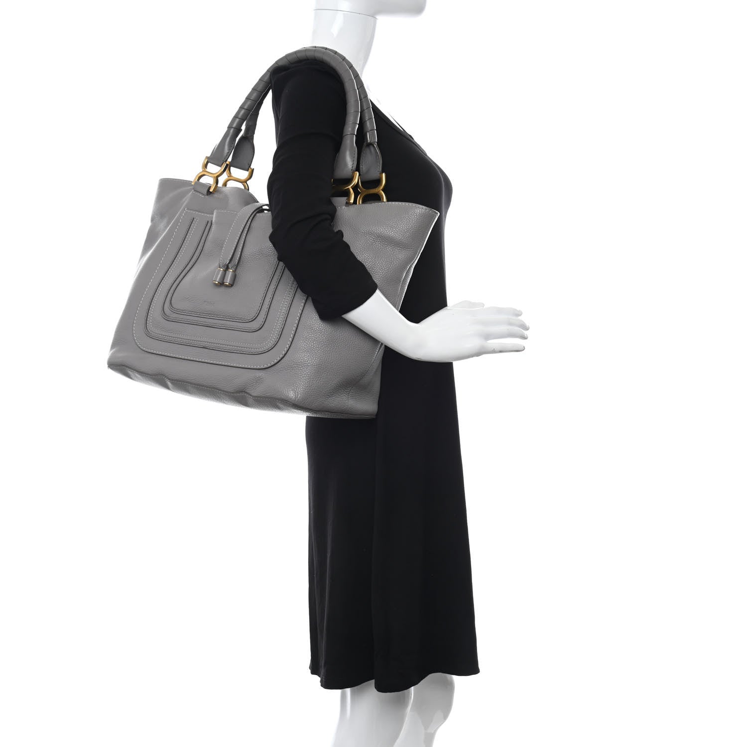 Chloe Calfskin Large New Marcie Tote Cashmere Grey 2 of 9