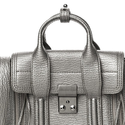 3.1 Phillip Lim Metallic Textured Calfskin Mini Pashli Satchel Silver 8 of 18