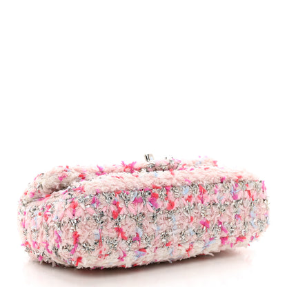 Chanel Tweed Quilted Mini Rectangular Flap Light Pink Silver Blue 4 of 10