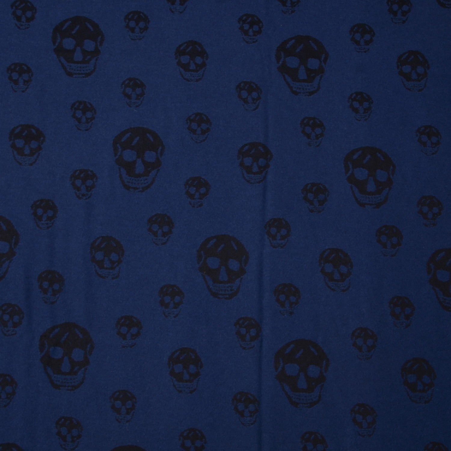 Alexander McQueen Wool Silk Cashmere Skull Scarf Black 1 of 7