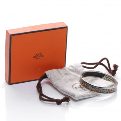 Hermes Enamel Printed Musique des Dieux Medium Bracelet 65 Bleu 4 of 6