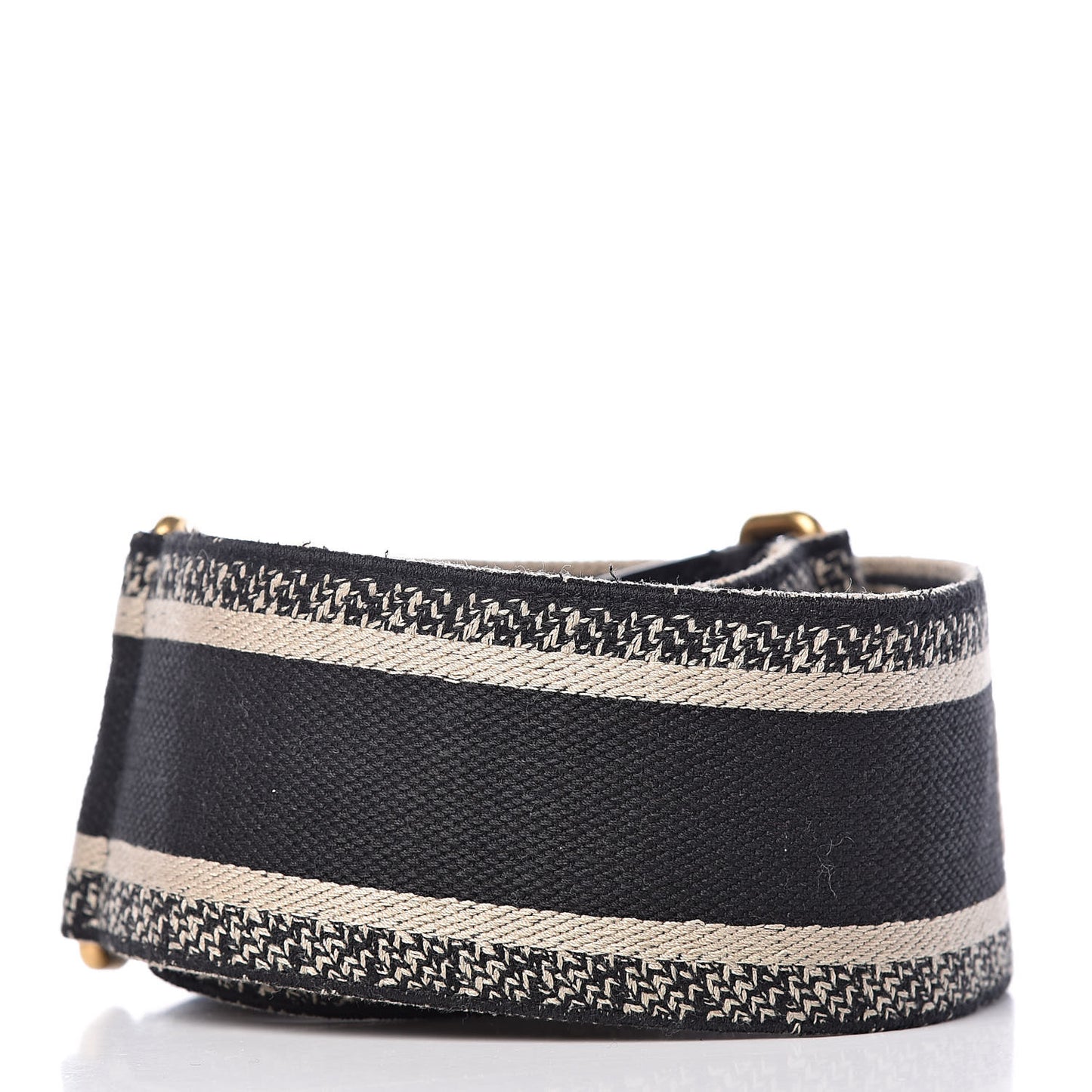 Canvas Embroidered Shoulder Strap Black