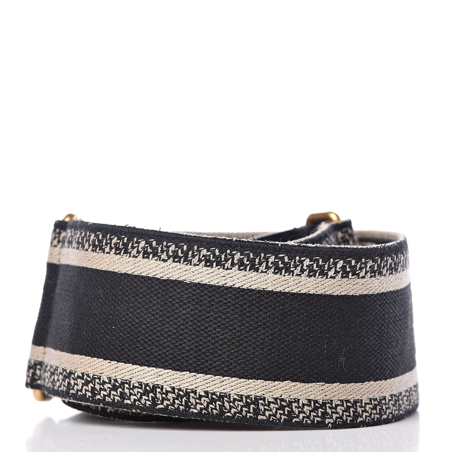 Christian Dior Canvas Embroidered Shoulder Strap Black 2 of 6