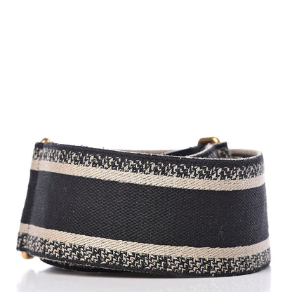 Christian Dior Canvas Embroidered Shoulder Strap Black 2 of 6