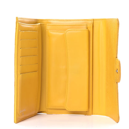 Chanel Iridescent Caviar Quilted Large Flap Wallet Yellow 7 of 18